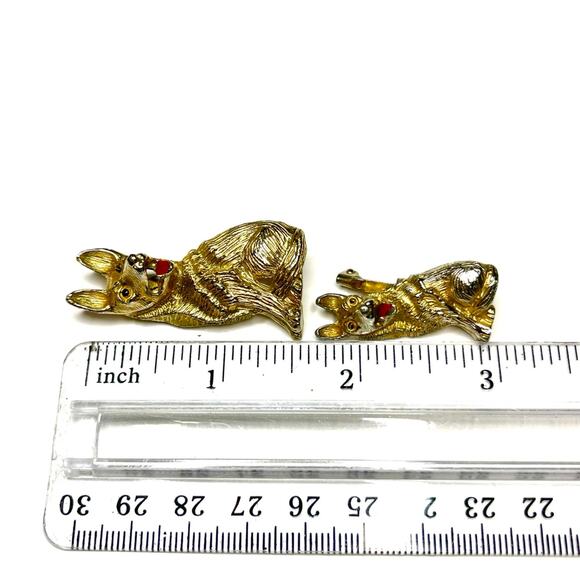 VINTAGE Brooch SIGNED Vtg German Shepherd Costume Jewelry Animal Dog Lot m09 - Picture 5 of 5